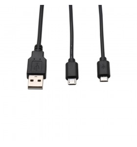 USB male to 2 micro round wire charge cable 